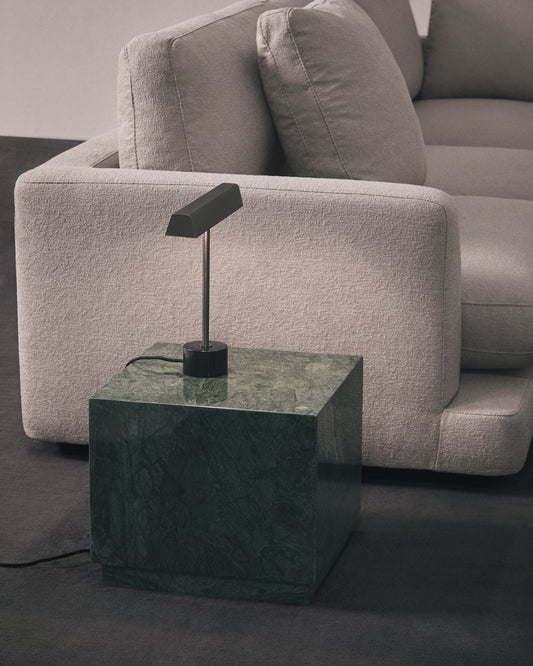 Table auxiliaire Sorein en marbre vert 40 x 40 cm