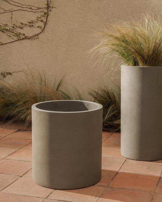 Cache-pot Aiguablava en ciment gris Ø 52 cm