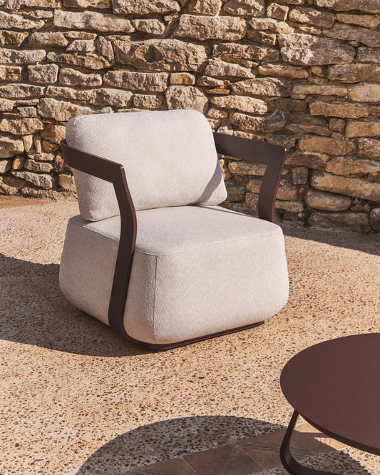 Fauteuil d’extérieur Tamaris en aluminium marron