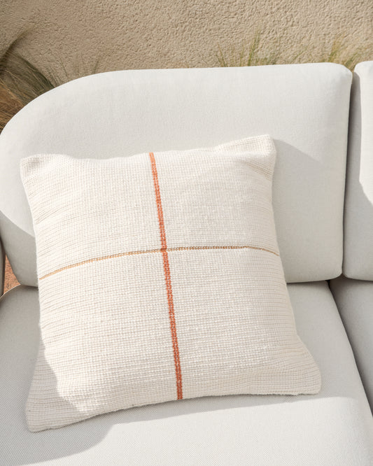 Housse de coussin Atima 100 % PET jacquard orange 45 x 45 cm