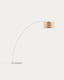 Juhe ash veneer floor lamp in white steel and marble