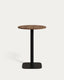 Table ronde haute  Dina mélamine finition noyer et pied en métal finition peinte noire  Ø60x96 cm