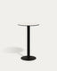 Table haute ronde Esilda blanche avec pied en métal et finition peinte noire  Ø 60 x 96 cm