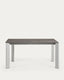 Axis extendable ceramic table with Vulcano Ceniza finish and grey steel legs 160 (220) cm 