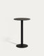 Table haute ronde Esilda noire avec pied en métal et finition peinte noire Ø 60 x 96 cm