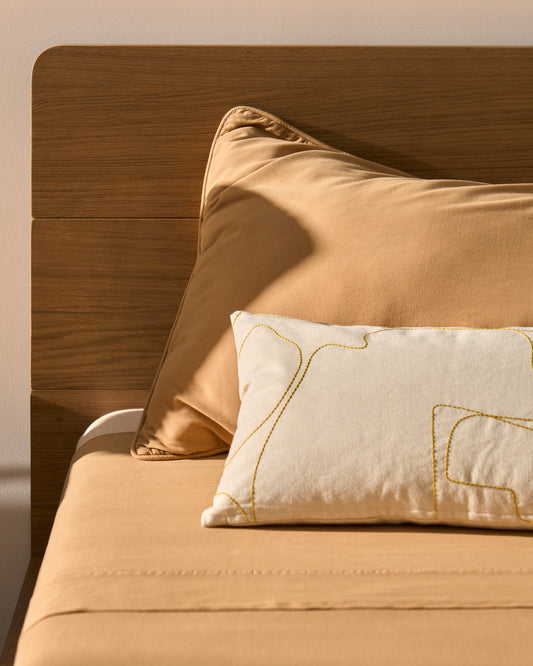Drap Sirale 100 % satin de coton fini lavé coloris cuivre pour lit de 90 cm
