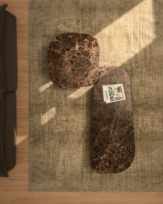 Tapis Eriana en mélange de coton vert 200 x 300 cm