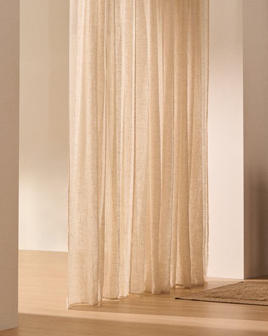 Rideau Nolira en mélange de lin couleur gris pierre 140 x 270 cm