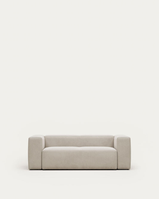 Canapé Blok 2 places en chenille beige 210 cm – Certifié FSC Mix Credit