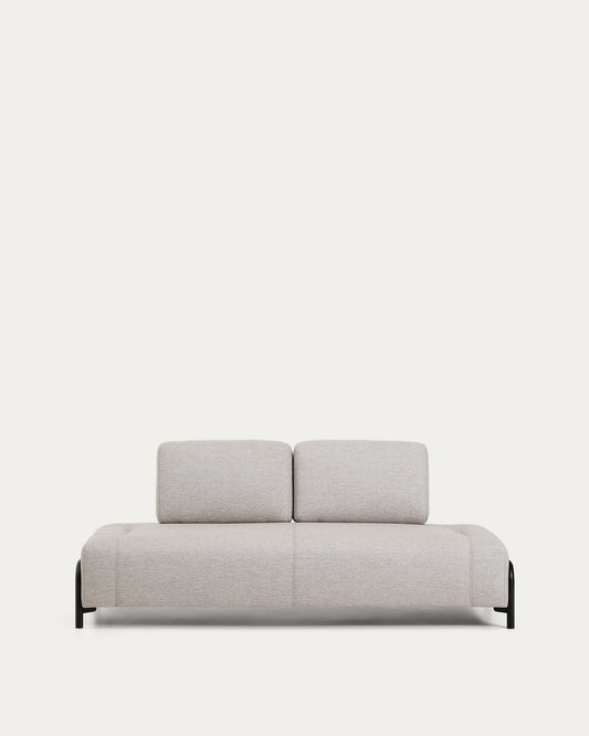 Module Compo 2 places avec structure en métal gris beige et noir 200 cm FSC Mix Credit