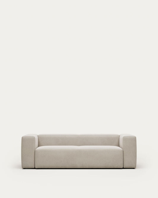 Canapé Blok 3 places en chenille beige 240 cm – Certifié FSC Mix Credit