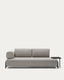 Canapé 3 places beige grisâtre Compo avec grand plateau 252 cm