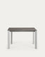 Axis extendable ceramic table with Vulcano Ceniza finish and grey steel legs 120 (180) cm 