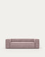 Canapé Blok 3 places en velours côtelé épais rose 240 cm – Certifié FSC Mix Credit