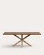 Table Argo en plaqué chêne vieilli et pieds en acier effet bois 220 x 100 cm