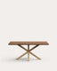 Table Argo en plaqué chêne vieilli et pieds en acier effet bois 180 x 100 cm