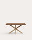 Table Argo en plaqué chêne vieilli et pieds en acier effet bois 160 x 90 cm