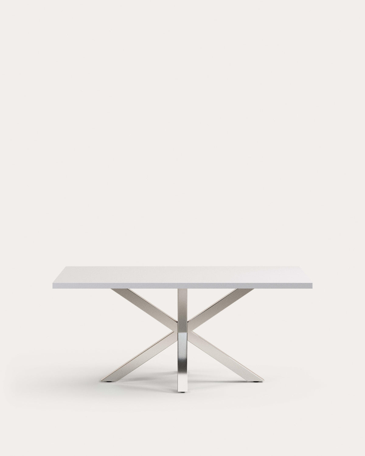 Table Argo en mélaminé finition blanche et pieds en acier inoxydable 1 ...