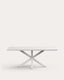 Argo table in melamine with white finish and steel legs with white finish 200 x 100 cm
