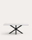 Table Argo en mélaminé finition blanche et pieds en acier finition noire 200 x 100 cm