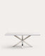 Argo table in melamine with white finish and stainless steel legs, 200 x 100 cm