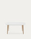 Table extensible Oqui MDF laqué blanc et pieds en bois de hêtre 160 (260) x 100 cm
