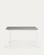 Table extensible Axis grès cérame finition Hydra Plomo et pieds en acier blanc 140(200)cm