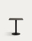 Table d'extérieur Esilda noire avec pied en métal et finition peinte noire 70 x 70 x 70 cm