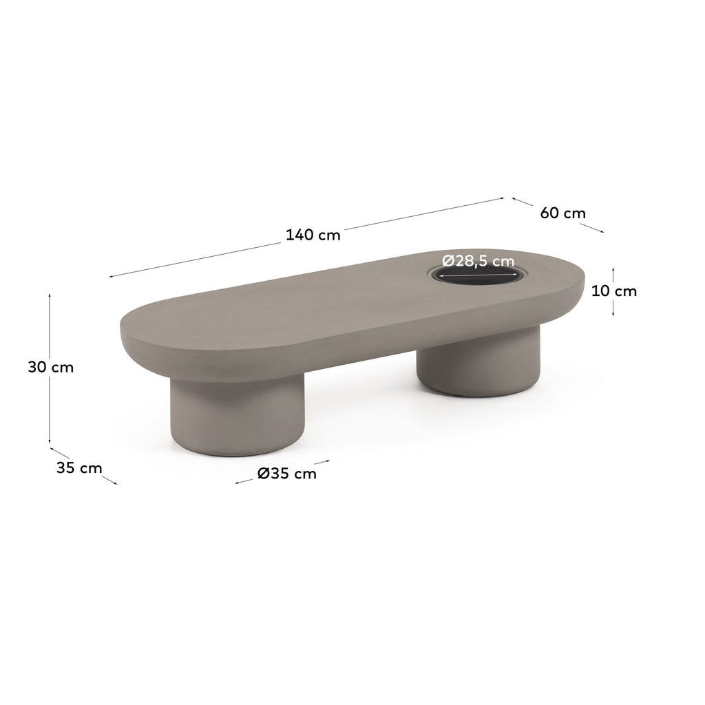 Table basse de jardin Taimi en ciment Ø 140 x 60cm