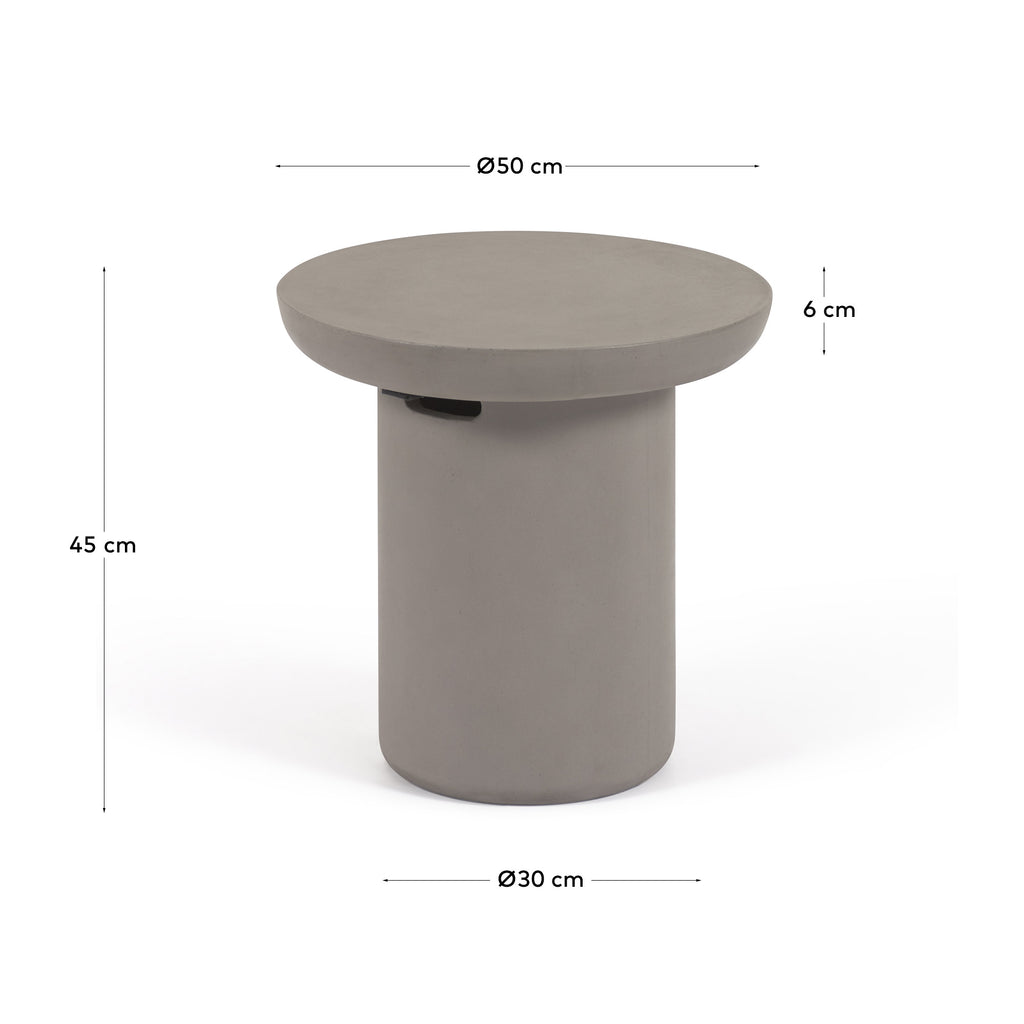 Table d'appoint ronde de jardin Taimi en ciment Ø 50 cm