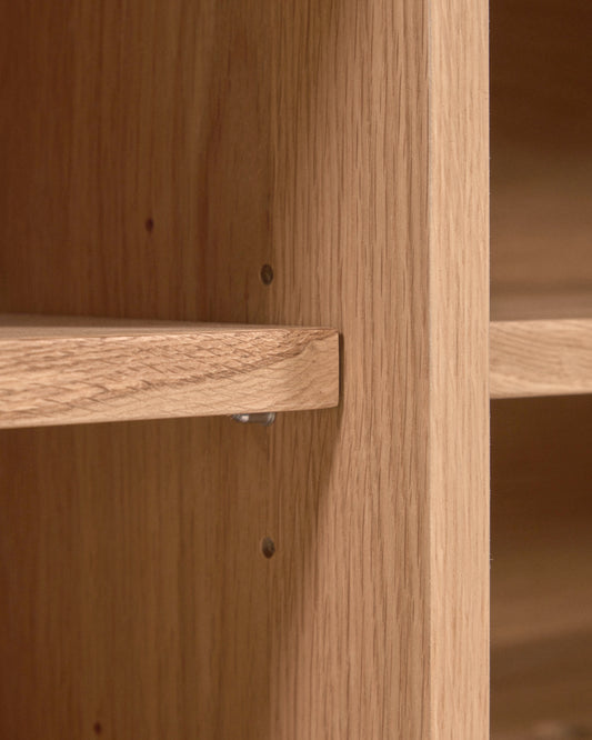 Buffet Rasha 3 portes en contreplaqué de chêne finition naturelle 150 x 71 cm