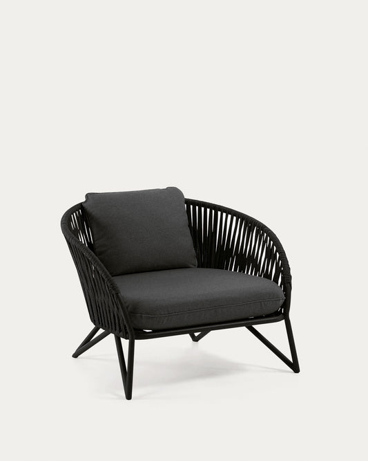 Fauteuil Branzie en corde noire