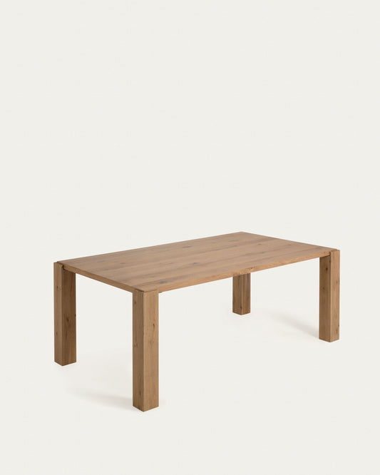 Table Deyanira en contreplaqué de chêne et pieds en bois de chêne 200 x 100 cm