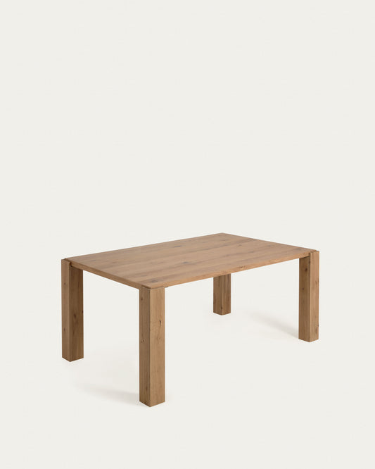 Table Deyanira en contreplaqué de chêne et pieds en bois de chêne 160 x 90 cm