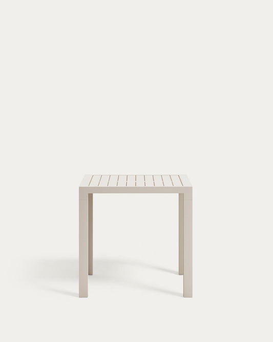 Table de jardin Culip en aluminium finition blanche 77 x 77 cm