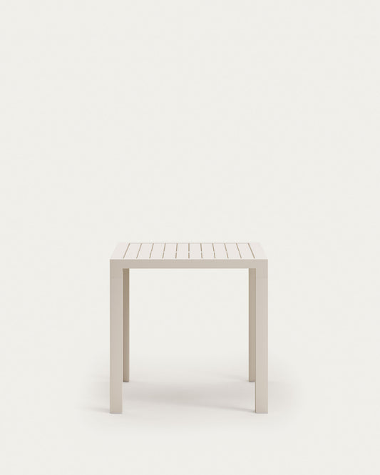 Table de jardin Culip en aluminium finition blanche 77 x 77 cm