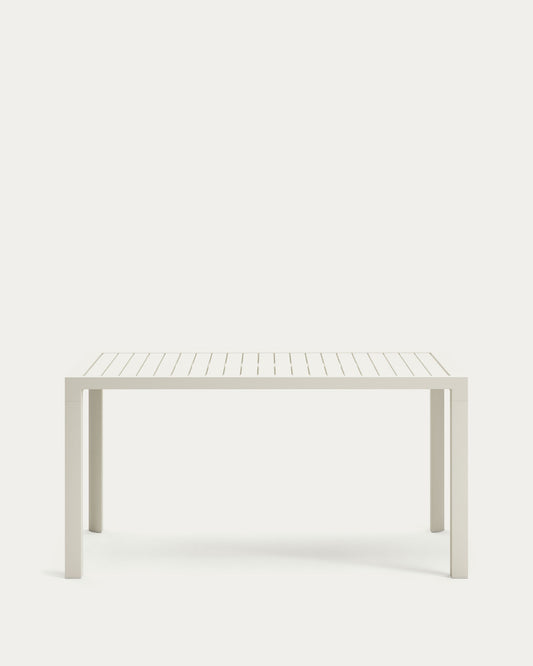 Table de jardin Culip en aluminium finition blanche 150 x 77 cm