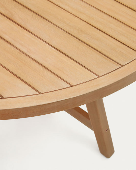 Urgell 100% outdoor suitable round table in solid eucalyptus wood, Ø 130 cm FSC