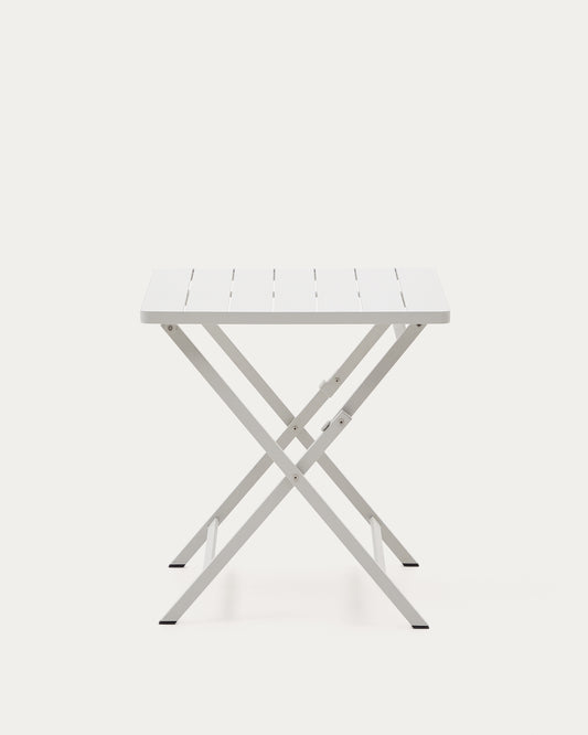 Table pliante d'extérieur Torreta en aluminium, finition gris clair 70 x 70 cm