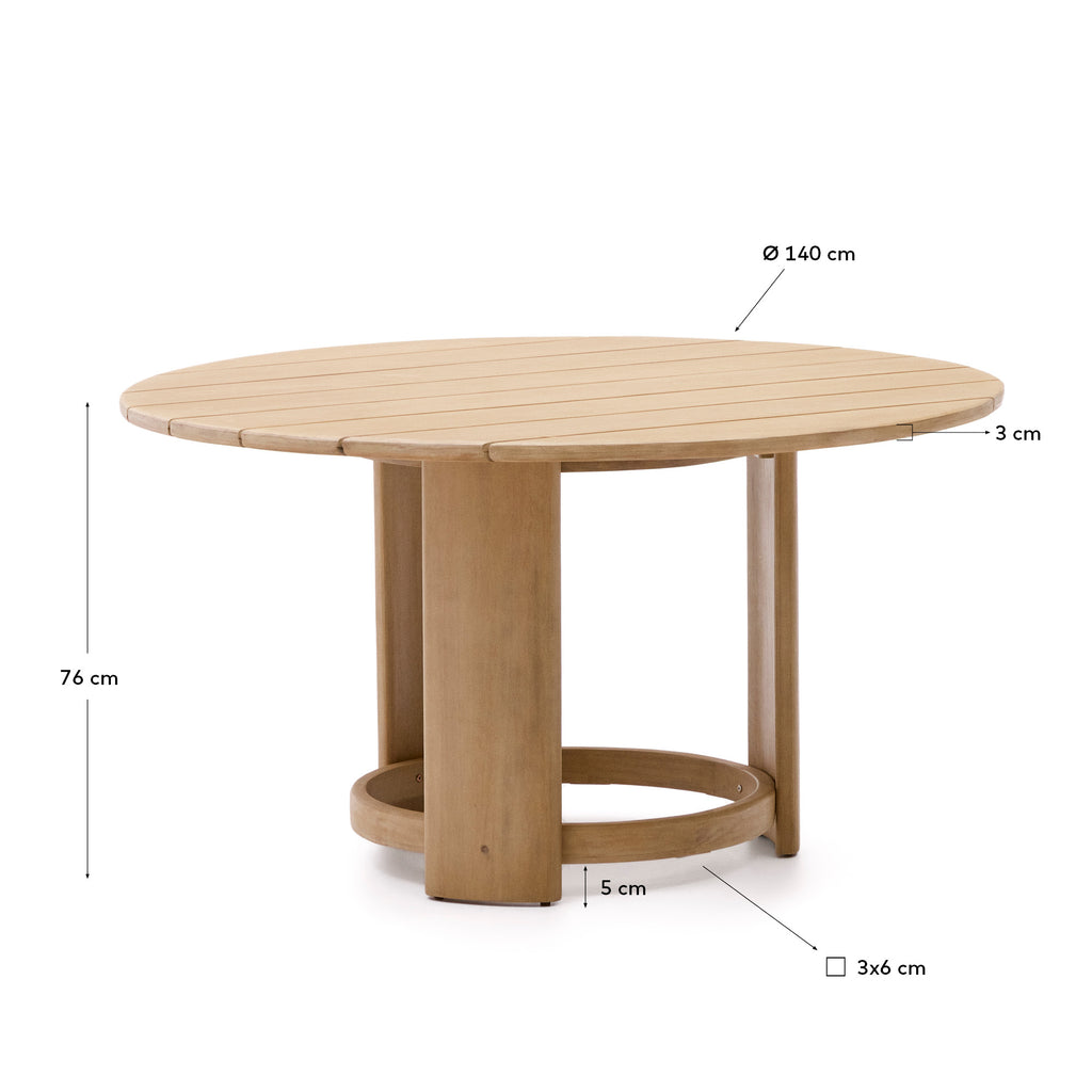 Table ronde Xoriguer en bois d’eucalyptus Ø140 cm FSC 100 %