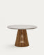 Table ronde d'extérieur Alcaufar en bois de teck et ciment gris Ø 120 cm