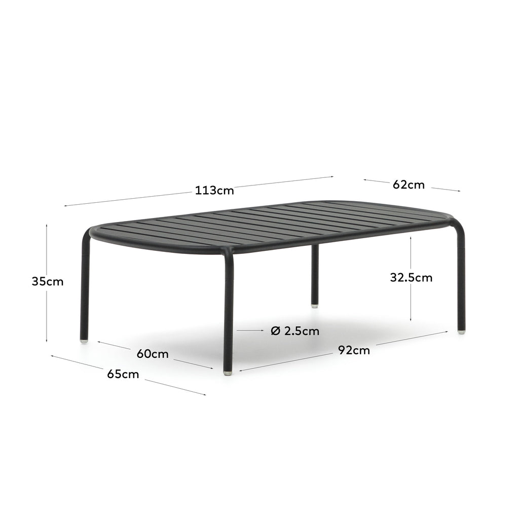 Table basse de jardin Joncols en aluminium finition peinture grise Ø 110 x 62 cm