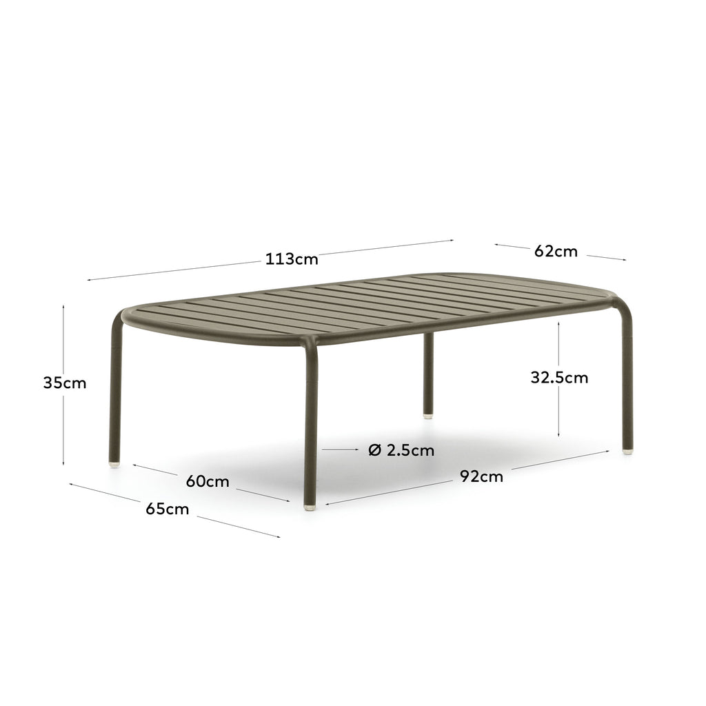 Table basse de jardin Joncols en aluminium finition peinture verte Ø 110 x 62 cm