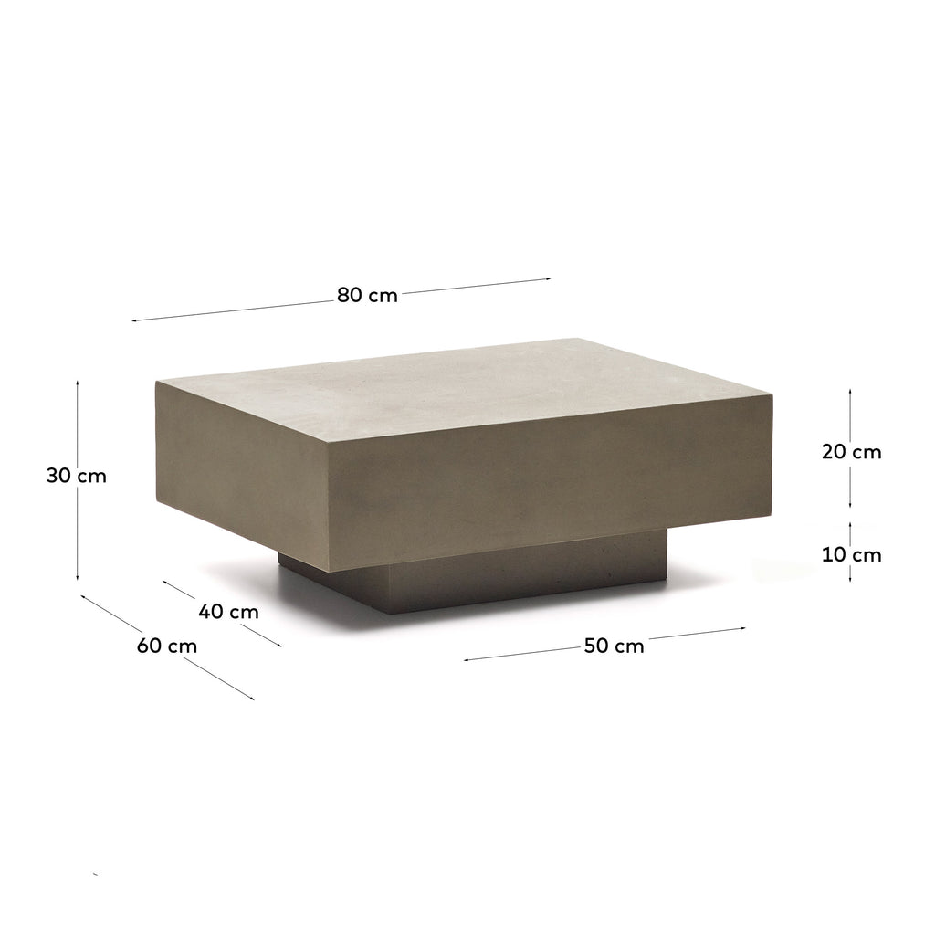 Table basse Rustella en ciment 80 x 60 cm