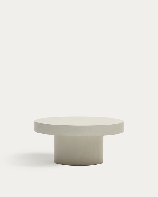 Table basse ronde Aiguablava en ciment blanc Ø 90 cm