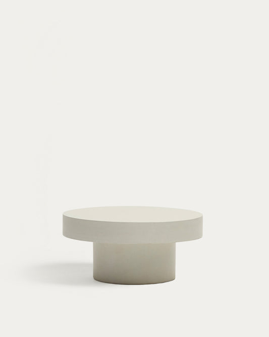 Table basse ronde Aiguablava en ciment blanc Ø 66 cm