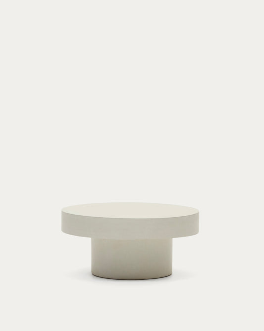 Table basse ronde Aiguablava en ciment blanc Ø 66 cm