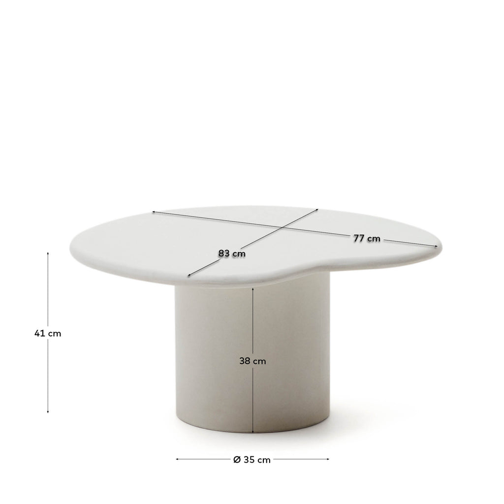 Table basse Macarella en ciment blanc 83 x 77 cm