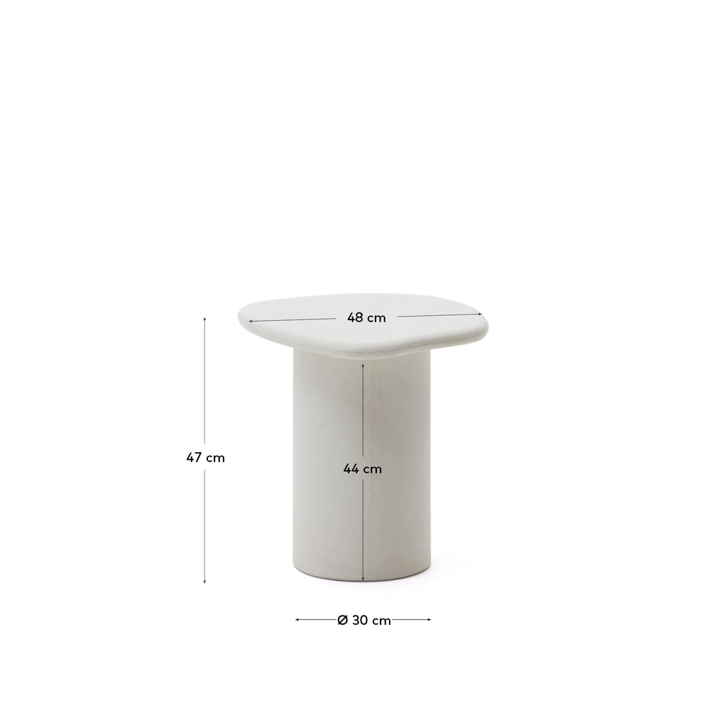 Table d'appoint Macarella en ciment blanc 48 x 47 cm