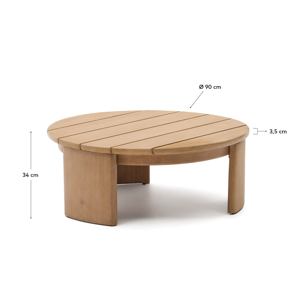 Table basse Xoriguer en bois d’eucalyptus Ø90 cm FSC 100 %